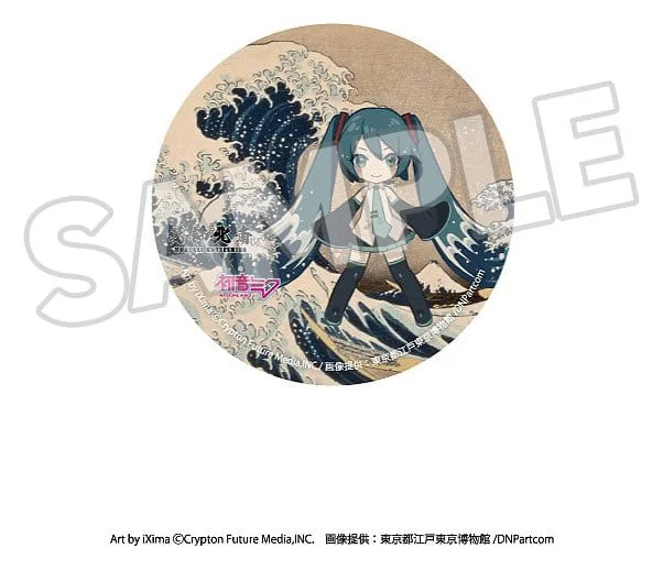 Katsushika Hokusai x Hatsune Miku Pins 6 cm Blind Box - 1 Unidade Aleatória